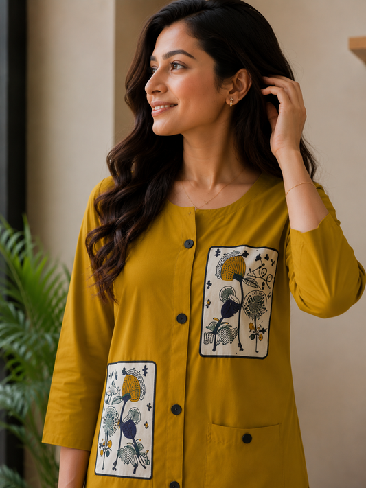 Mustard yellow long cord set