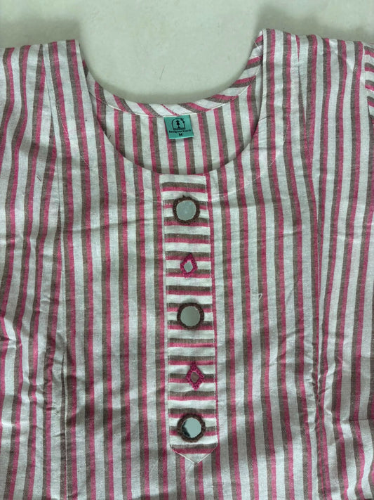 Striped pink and grey long coord set