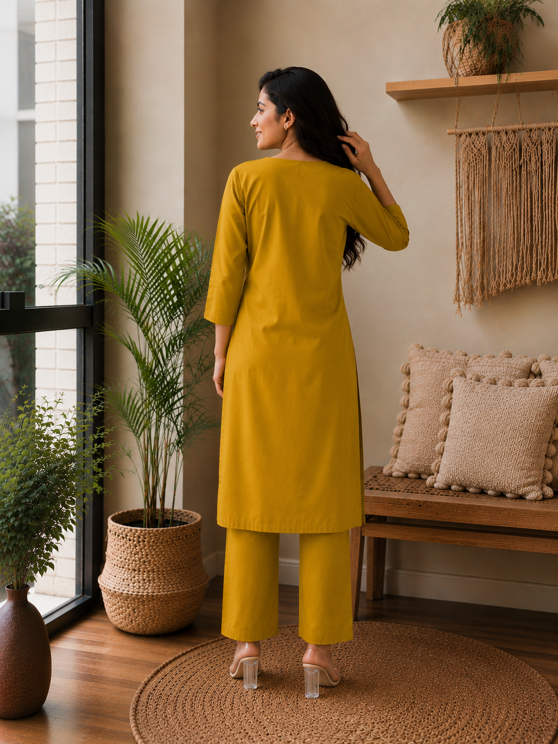 Mustard yellow long cord set