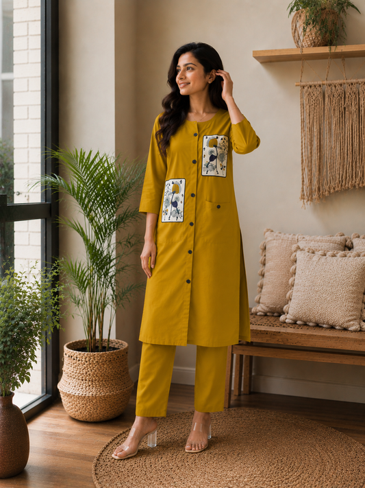 Mustard yellow long cord set