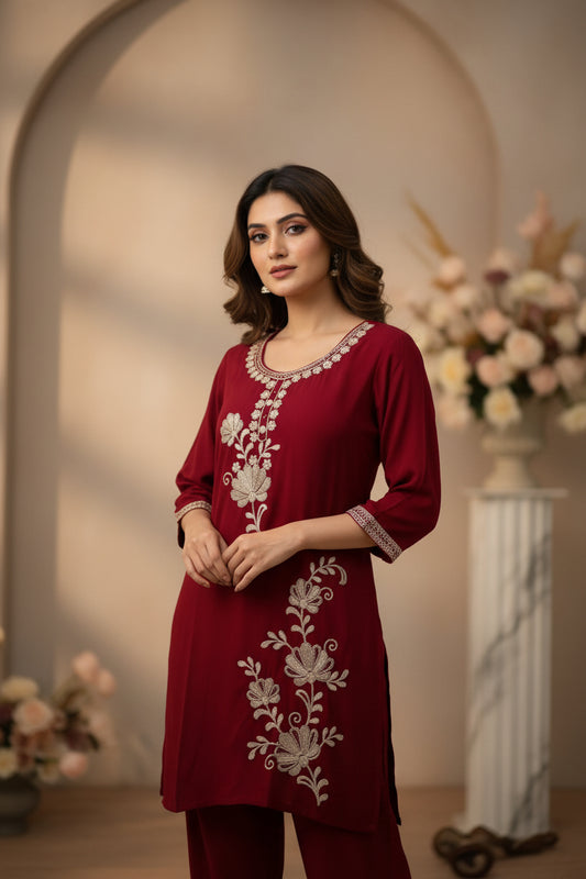 Deep red festive Co Ord set