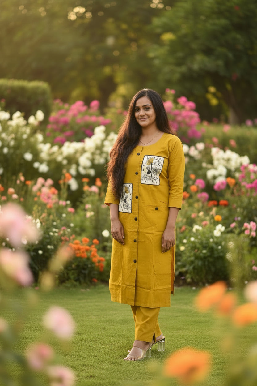 Mustard yellow long cord set
