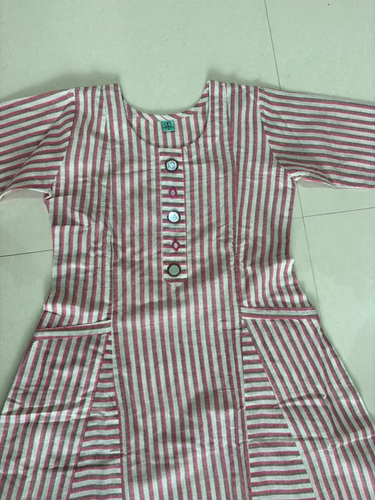 Striped pink and grey long coord set